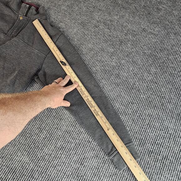 Orvis Pullover Sweatshirt Mens MEDIUM Gray Quarter Zip Fleece Lined Mock Neck - Picture 7 of 12